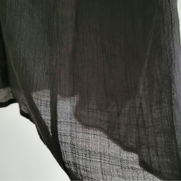 UMGEE Floral Embroidered Gauze Cotton Cold Sleeve Sheer Blouse Top S - Picture 7 of 9